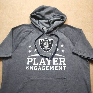 Raiders Gray Fleece Pullover Short Sleeve Hoodie Mens #C